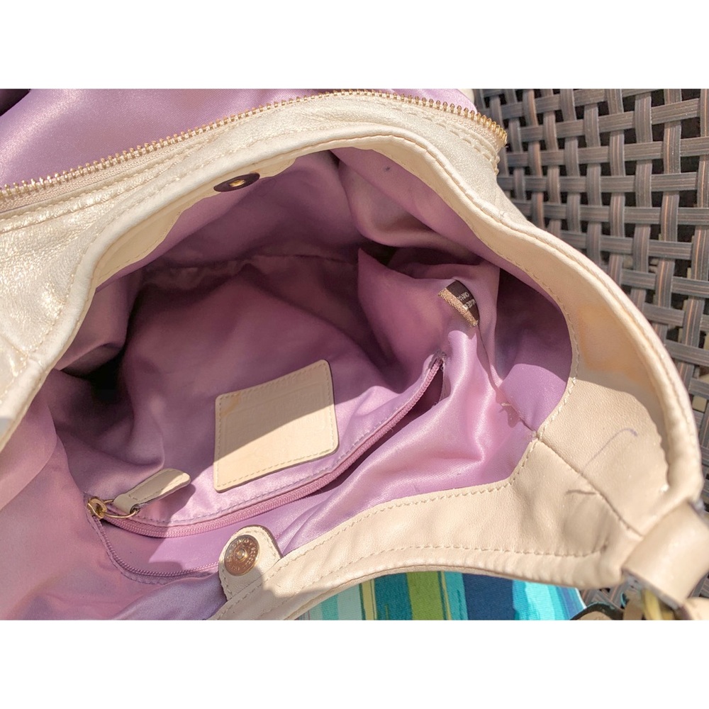 White/Gold Coach Purse - Picture 6 of 8